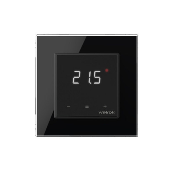 Терморегулятор Welrok LIS для рамки LIVOLO с сенсорным управлением, датчик пола 3 м, цвет черный