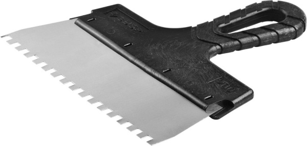 Шпатель "Мастер" ФАСАДНЫЙ, нержавеющее полотно, 200мм, зуб 6х6мм ЗУБР