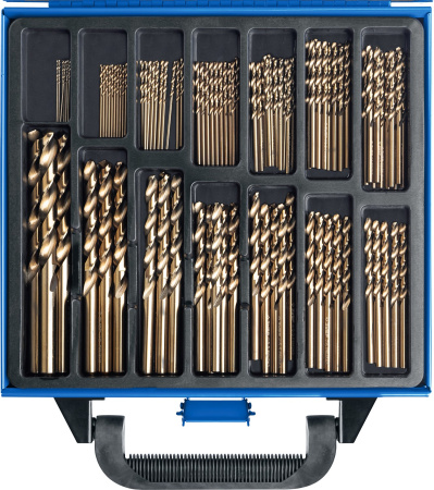 КОБАЛЬТ 99шт(1-10мм), Набор сверл по металлу, сталь Р6М5К5, класс А, мет.бокс ЗУБР