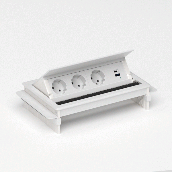 Donel Настольный встраиваемый розеточный блок 8 мод. (4 мод. 45х45), белый