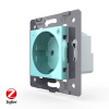 Розетка ZigBee (Wi-Fi) с з/з с защитными шторками 16A, цвет зеленый (механизм) Livolo