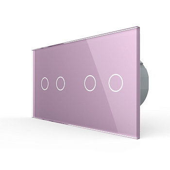 Сенсорный выключатель 4 клавиши (2-2), 2 поста Розовый Livolo