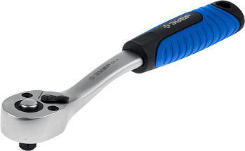 Трещотка для торцовых головок "ЭКСПЕРТ" (1/4"), Cr-V, 72 зубца, хроматированное покрытие, быстрый сброс ЗУБР