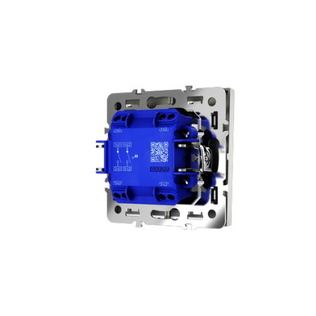 Выключатель встраиваемый Voltum S70 двухклавишный с подсветкой 10А, (сталь)