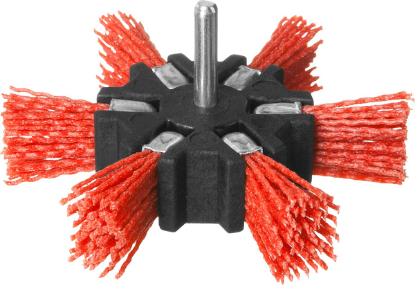 Профессионал. Щетка дисковая "звезда" для дрели, нейлоновая проволока с абразивным покрытием, 100мм ЗУБР