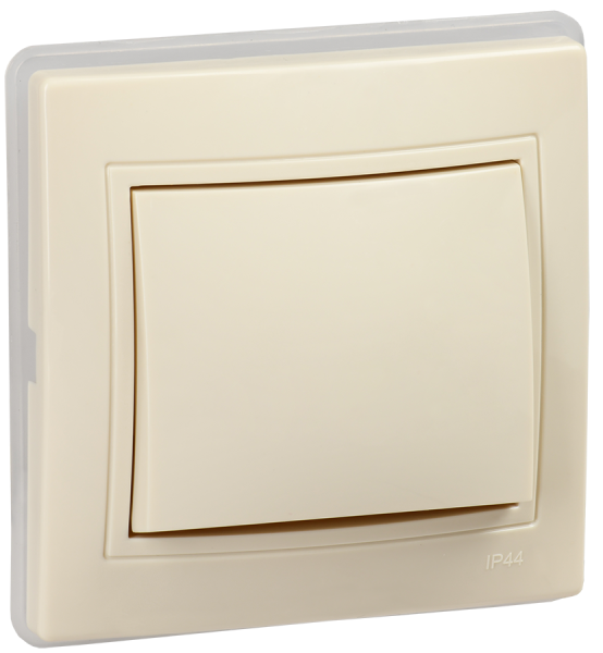 KVARTA Выключатель 1-клавишный ВС10-1-0-ККм-44 10А IP44 кремовый IEK