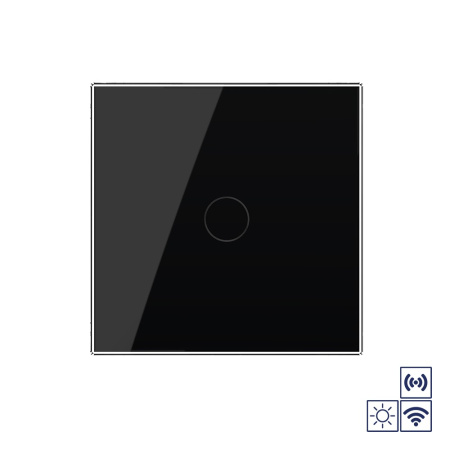 Сенсорный импульсный радиоуправляемый выключатель сухой контакт 1 клавиша 1 модуль Черный Livolo