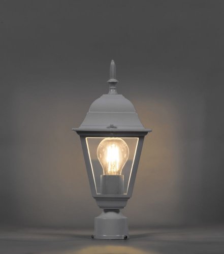 Светильник садово-парковый Feron 4103/PL4103 четырехгранный на столб 60W E27 230V, белый фото 2