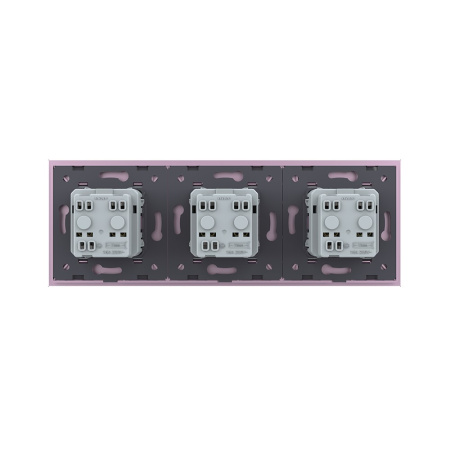 Розетка электрическая 16А 3 поста, цвет розовый Livolo