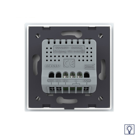 Одноклавишный сенсорный Адаптивный диммер , 1 пост, цвет белый Livolo