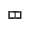 Рамка стеклянная Voltum S70 на 2 поста, (черный, стекло)