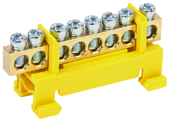 Шина PE "земля" на DIN-изоляторе типа "Стойка" ШНИ-6х9-8-С-Ж IEK