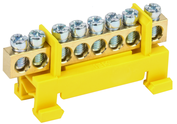 Шина PE "земля" на DIN-изоляторе типа "Стойка" ШНИ-6х9-8-С-Ж IEK