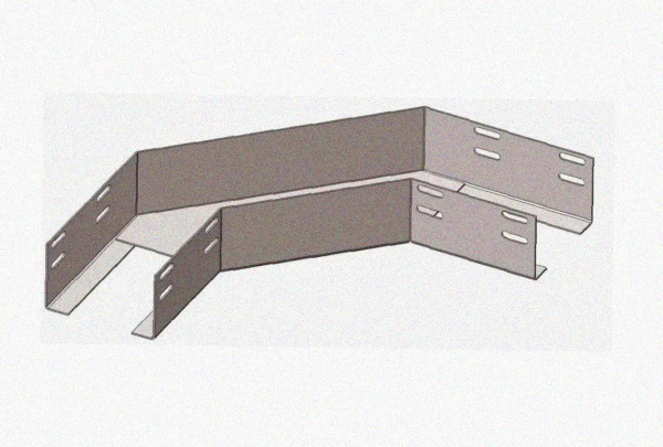 Лоток угловой замковый перфорированный КГЗ 75х60-90 УТ1,5 поворот на 90, горячее цинкование, S1,0