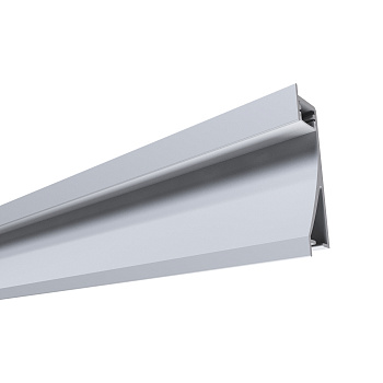 08-42 Профиль алюминиевый для светодиодной ленты, встраиваемый, серебро, 68х14мм, 2м, шир. ленты до 10мм, индивидуальная упаковка (рассеиватель белый 