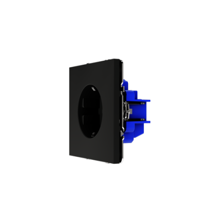 Розетка встраиваемая Voltum S70 с заземлением 16А, (черный матовый)