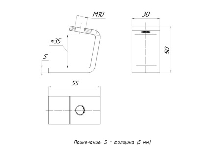 STRUT-прижим балочный П-образный (5 мм) EKF