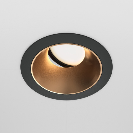 Встраиваемый светильник 1*GU10 10Вт Черный и Матовое золото IP20 Downlight DL051-U-1BMG Technical Maytoni