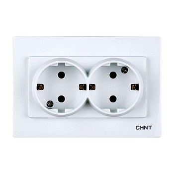 Розетка 2-местная с заземляющим контактом 16А 250В модульная CHINT
