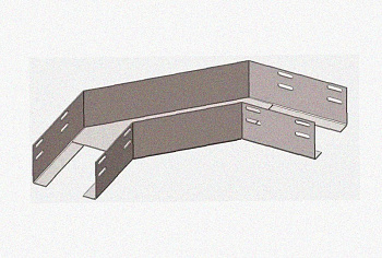 Лоток угловой глухой КГГ 100х100-90 УХЛ1 поворот на 90, горячее цинкование, S1,5