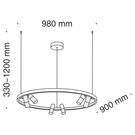 Подвесной светильник 42Вт 3000K Черный IP20 Satellite MOD102PL-L42B Technical