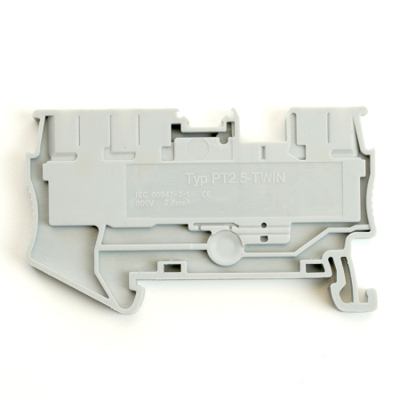 Зажим пружинный, 3-проводной проходной ЗНИ - 2,5, JXB PT 2.5 TW, серый LD573-1-25 STEKKER