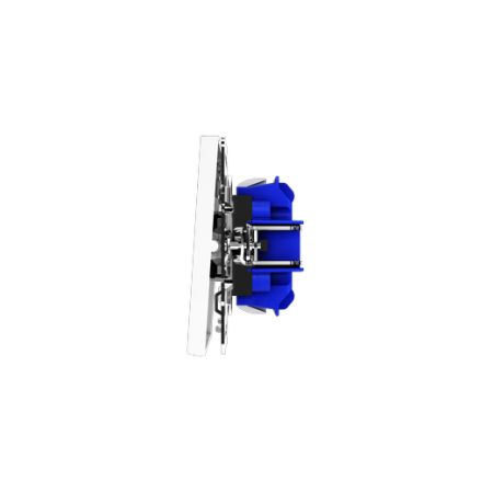 Проходной переключатель встраиваемый Voltum S70 одноклавишный 10А, (белый глянцевый)