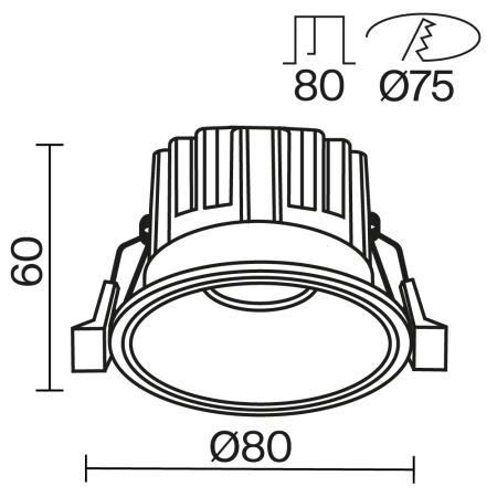 Встраиваемый светильник LED 12Вт Черный IP20 Downlight DL058-12W3K-B Technical Maytoni