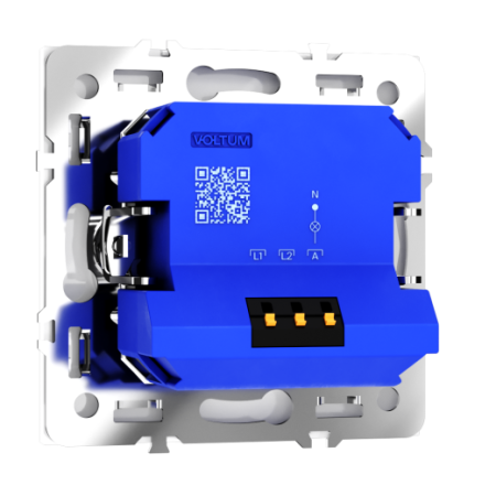 Светорегулятор встраиваемый Voltum S70 поворотно-нажимной 600 Вт, (белый глянцевый)