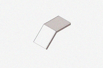 Крышка лотка замкового КЛСЗ 300х100-45 (Rп300) УХЛ1 для поворота трассы вниз на 45, радиус поворота трассы 300 мм, горячее цинкование S1,5