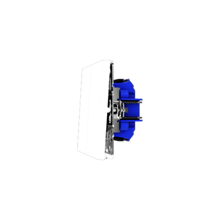 Выключатель встраиваемый Voltum S70 двухклавишный 10А, (белый глянцевый)