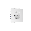 Розетка встраиваемая Voltum S70 с заземлением 16А, (белый глянцевый)