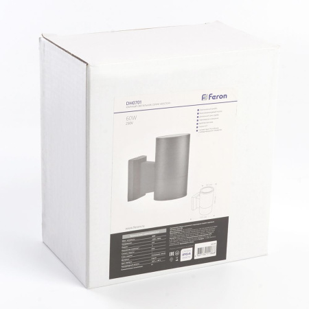 Светильник садово-парковый Feron DH0701, на стену вверх, E27 230V, черный