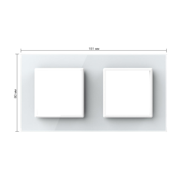 Рамка для розетки двойная Белая Livolo