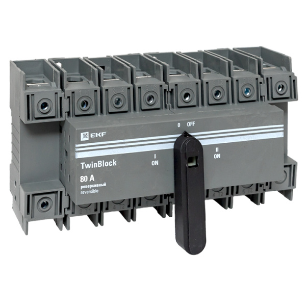 Рубильник 80A 4П реверсивный c рукояткой для прямой установки TwinBlock EKF