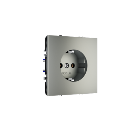 Розетка встраиваемая Voltum S70 с заземлением 16А, (сталь)