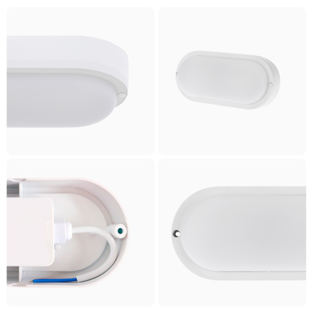 28-04 Светильник светодиодный герметичный 8Вт, 230В/50Гц, 650Лм, 6500К, IP65, 155х78х55мм, овал, матовый, белый APEYRON