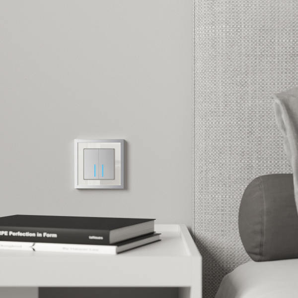 Baguette Рамка на 1 пост (белый/серебро) Werkel