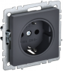 BRITE Розетка 1-местная с з/з без защитных шторок 16А РС11-1-0-БрГ графит IEK