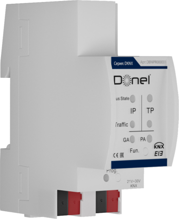 Donel KNX IP-роутер. Монтаж на DIN-рейку, туннелирование и маршрутизация, может использоваться в качестве линейного соединителя, Cерия DKNX