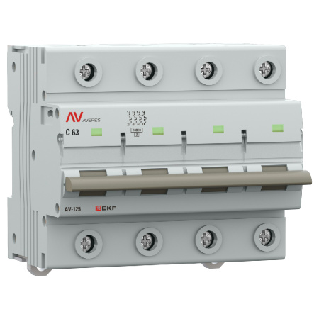 Выключатель автоматический ВА МОД AV-125 4П 63A C 10кА AVERES EKF
