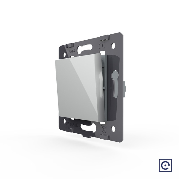 Одноклавишная механическая кнопка (звонок), цвет серый (механизм) Livolo