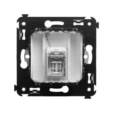 Компьютерная розетка RJ-45 в стену, кат.5e одинарнаяэкранированная,"Avanti", "Белое облако" DKC