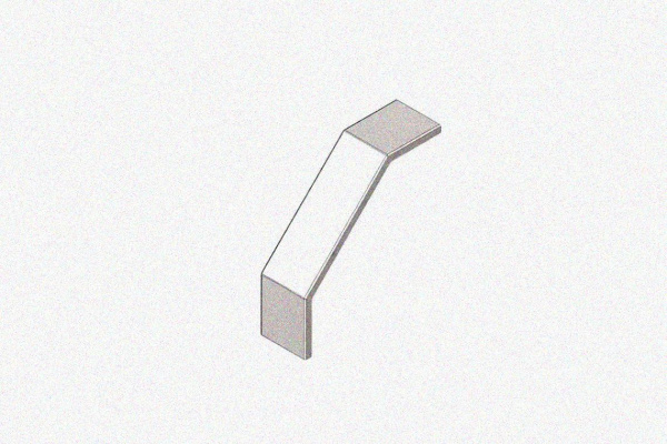 Крышка лотка замкового КЛСЗ 50х50-90 УТ1,5 для поворота трассы вниз на 90, оцинкованный лист, S0,8