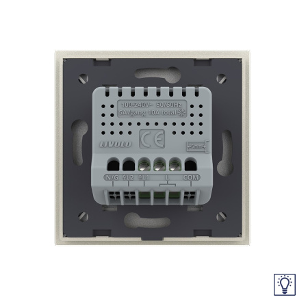 Одноклавишный сенсорный Адаптивный диммер 1 пост, цвет жемчужный Livolo