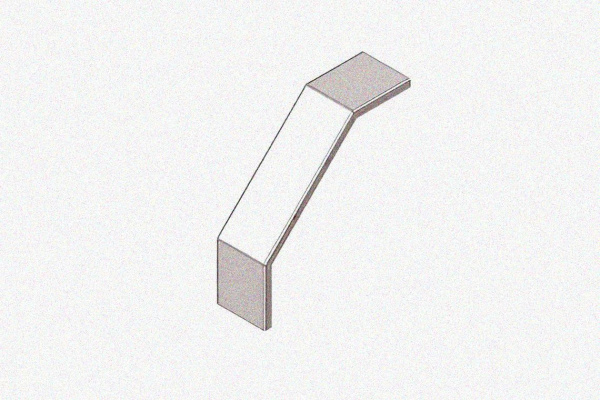 Крышка лотка замкового КЛСЗ 200х85-90 УТ1,5 для поворота трассы вниз на 90, горячее цинкование, S1,5