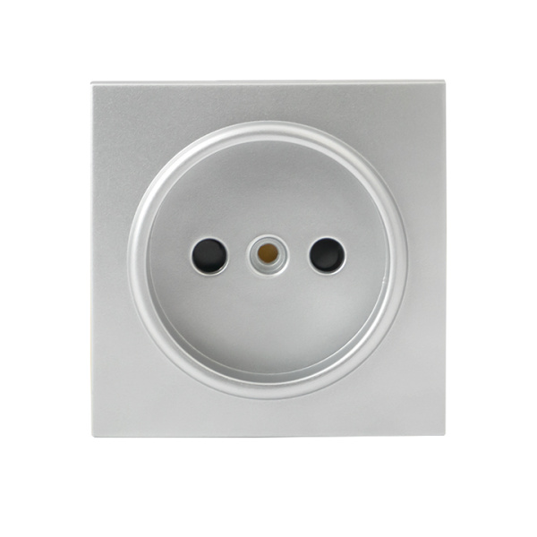 Валенсия Лицевая панель розетки 1-местной б/з 10 А сталь с защ, штор, EKF