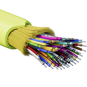 Кабель волоконно-оптич., расп.,арамидные упр.нити, внутр., нг(А)-HF, 48 ОВ, категорияOM5 (G.651.1) плотный буфер, 0,4 кН, барабан 2000 м DKC