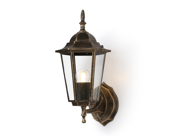 Светильник уличный настенный ST2012 GD/BK/CL золото/черный/прозрачный IP54 E27 max 40W 360*150*210 Ambrella Light