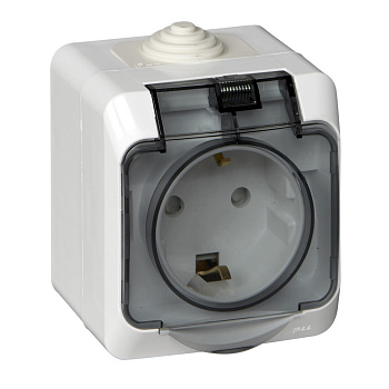 ЭТЮД Розетка 1местная ОП 250В 16А белый IP44 Schneider Electric